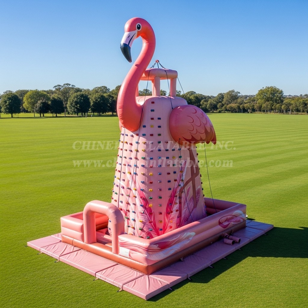 T11-4597 Flamingo Theme Inflatable Climbing Wall