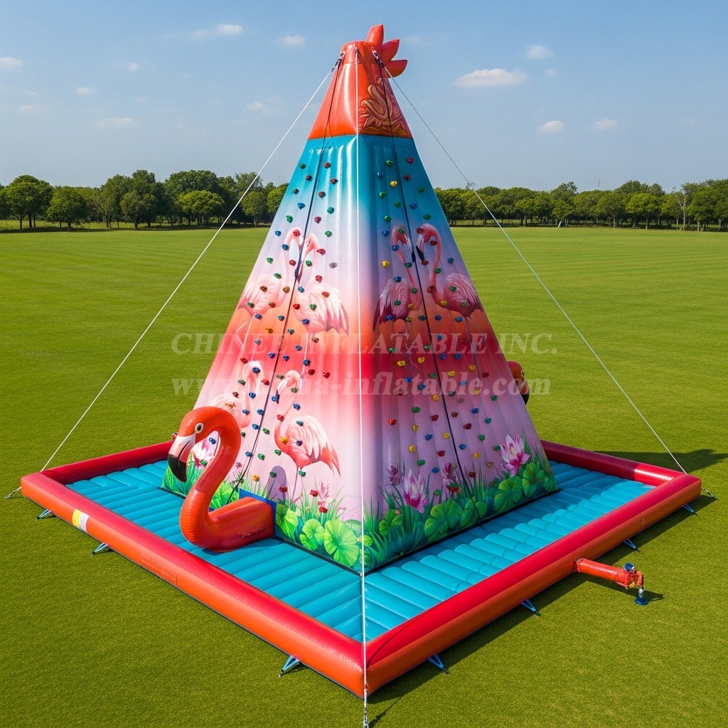 T11-4599 Flamingo Theme Inflatable Climbing Wall