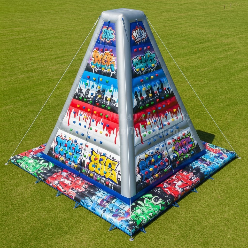 T11-4608 Graffiti Theme Inflatable Climbing Wall