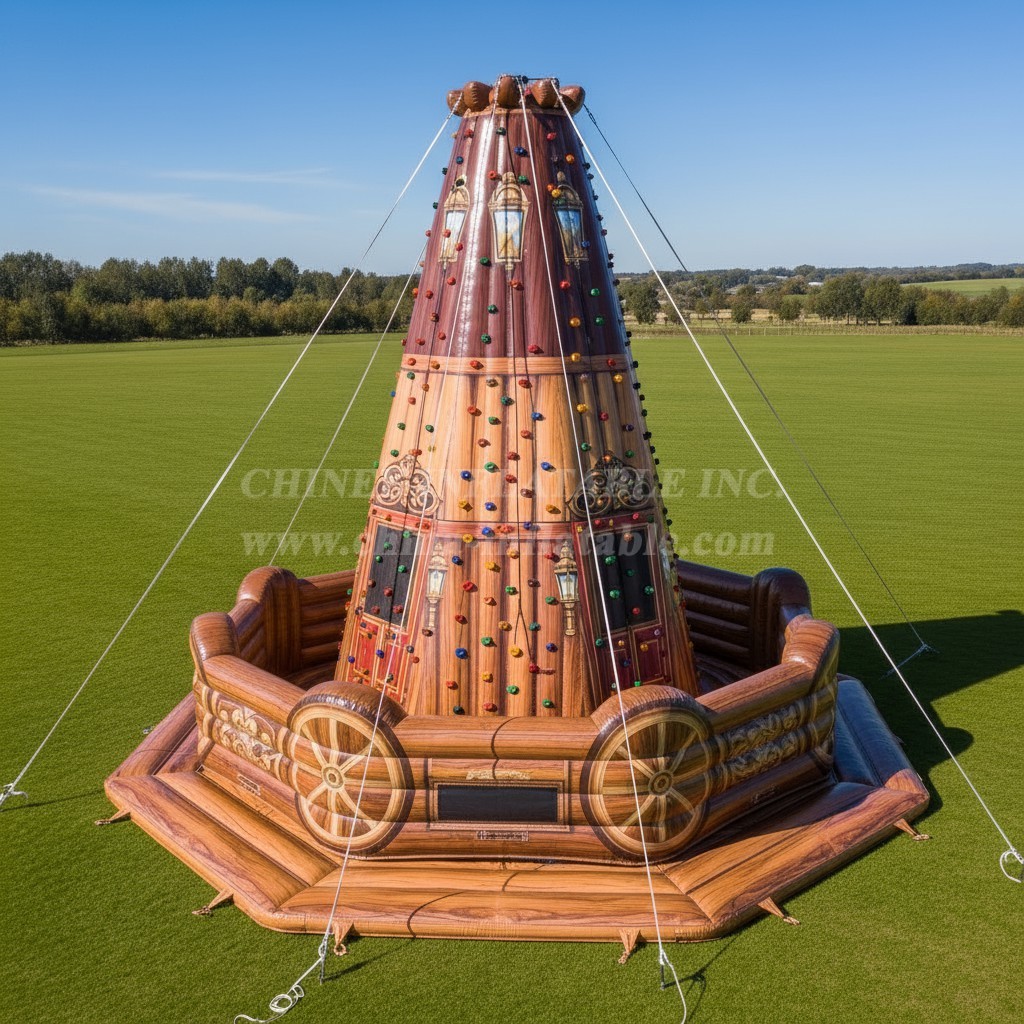 T11-4616 Horse Carriage Theme Inflatable Climbing Wall