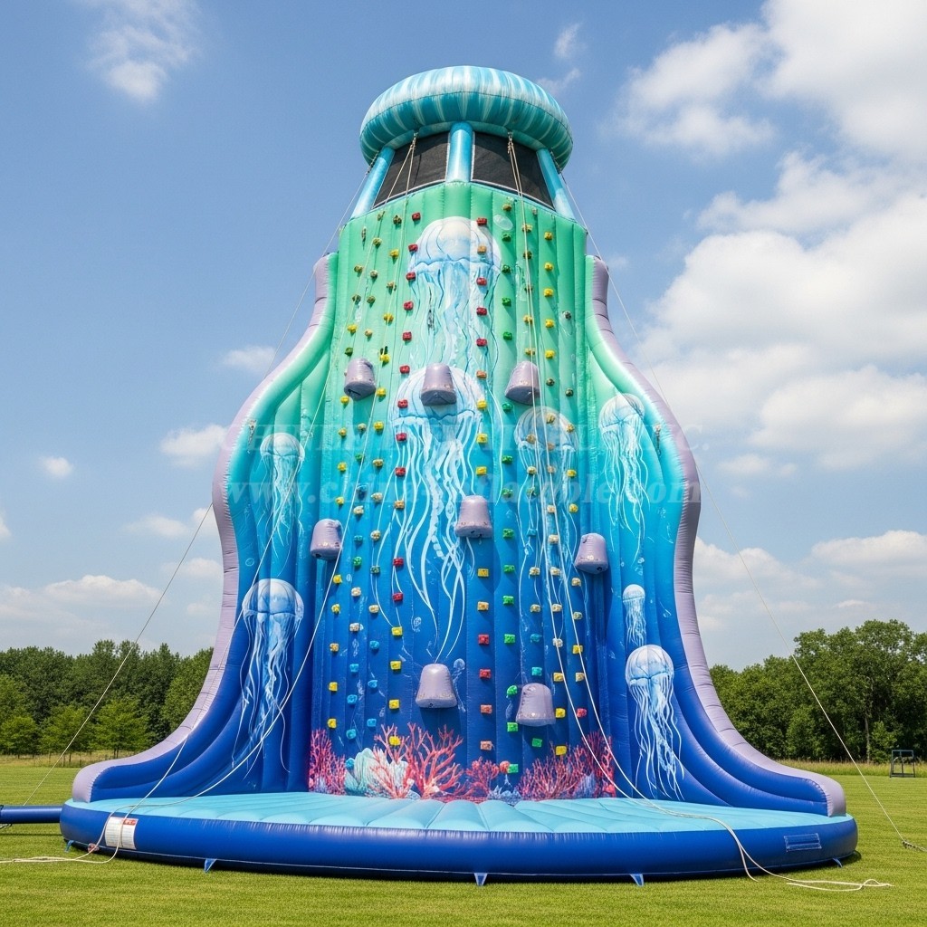 T11-4617 Jellyfish Theme Inflatable Climbing Wall