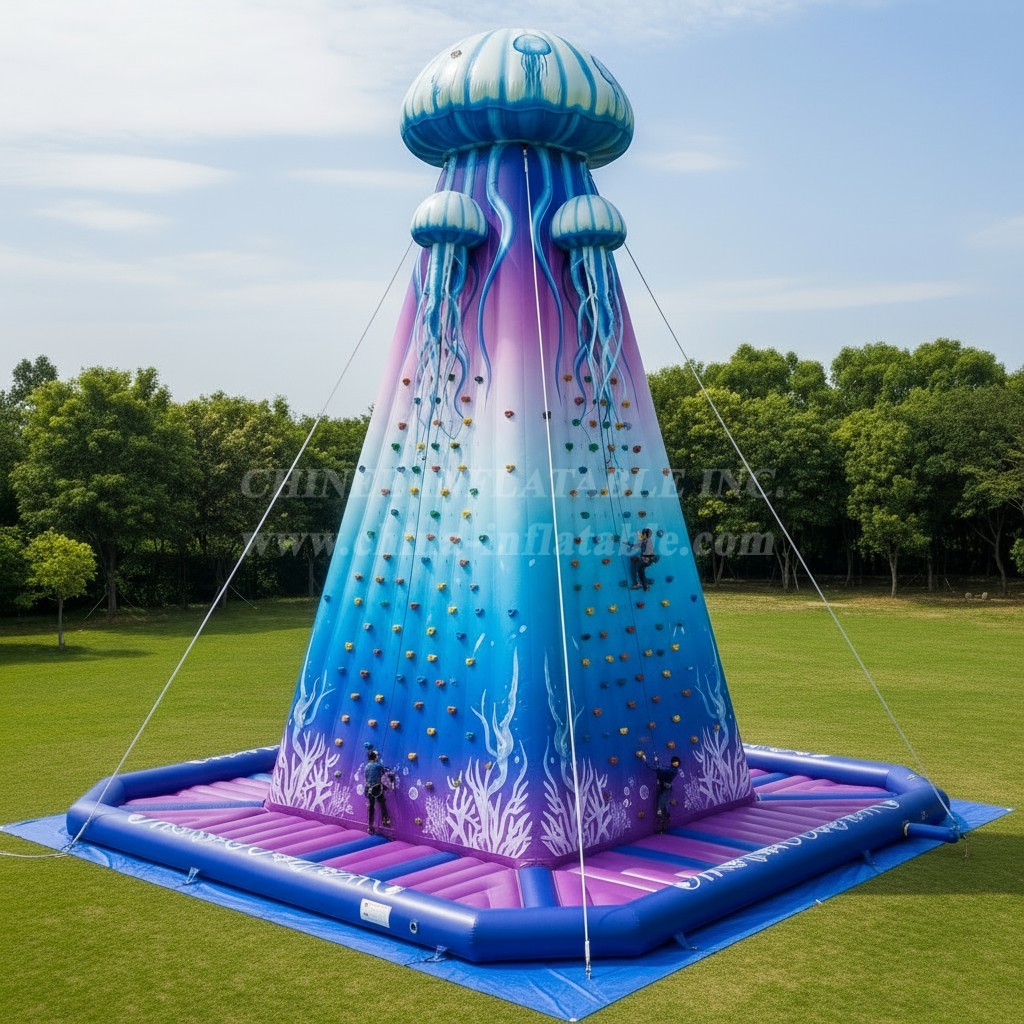 T11-4618 Jellyfish Theme Inflatable Climbing Wall