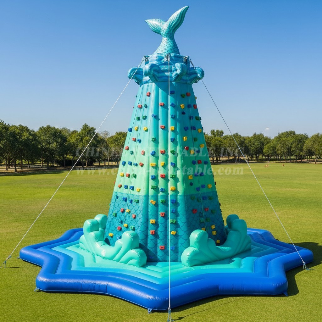 T11-4632 Mermaid Theme Inflatable Climbing Wall