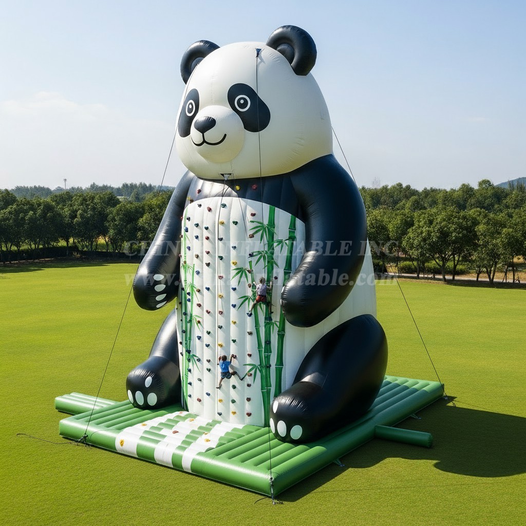 T11-4649 Panda Theme Inflatable Climbing Wall
