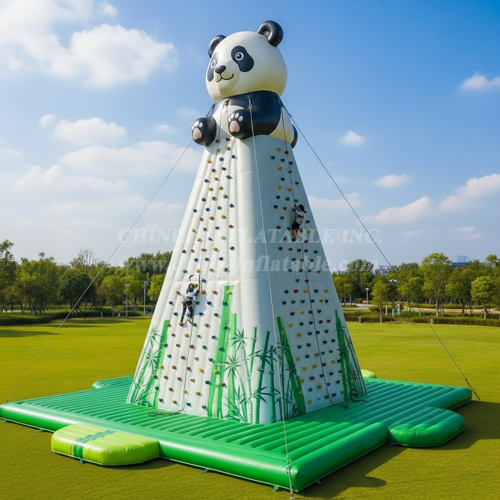 T11-4655 Panda Theme Inflatable Climbing Wall