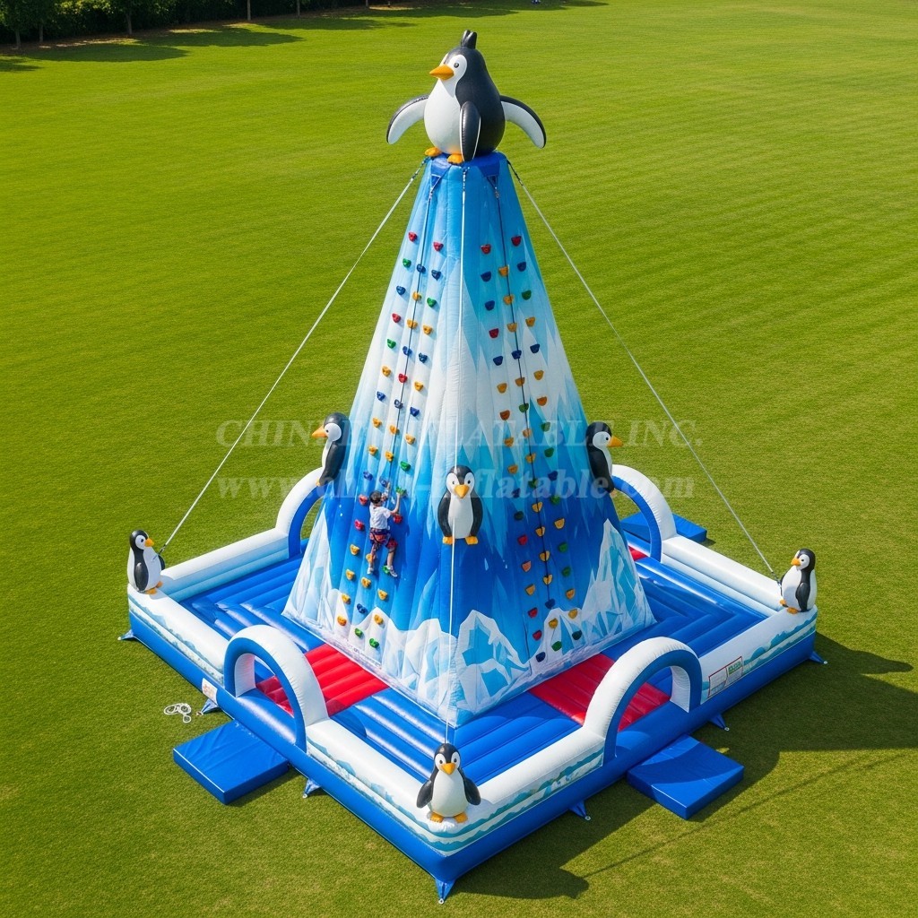 T11-4662 Penguin Theme Inflatable Climbing Wall