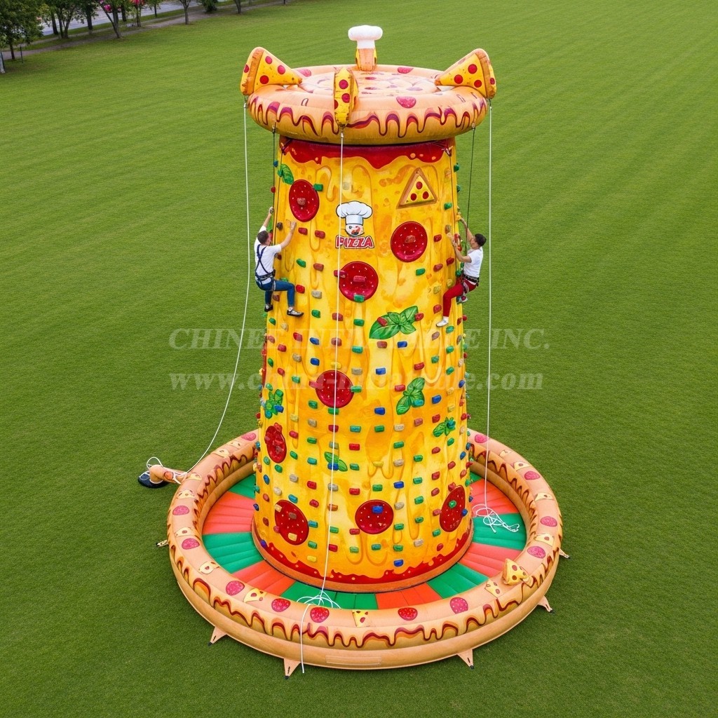 T11-4672 Pizza Theme Inflatable Climbing Wall