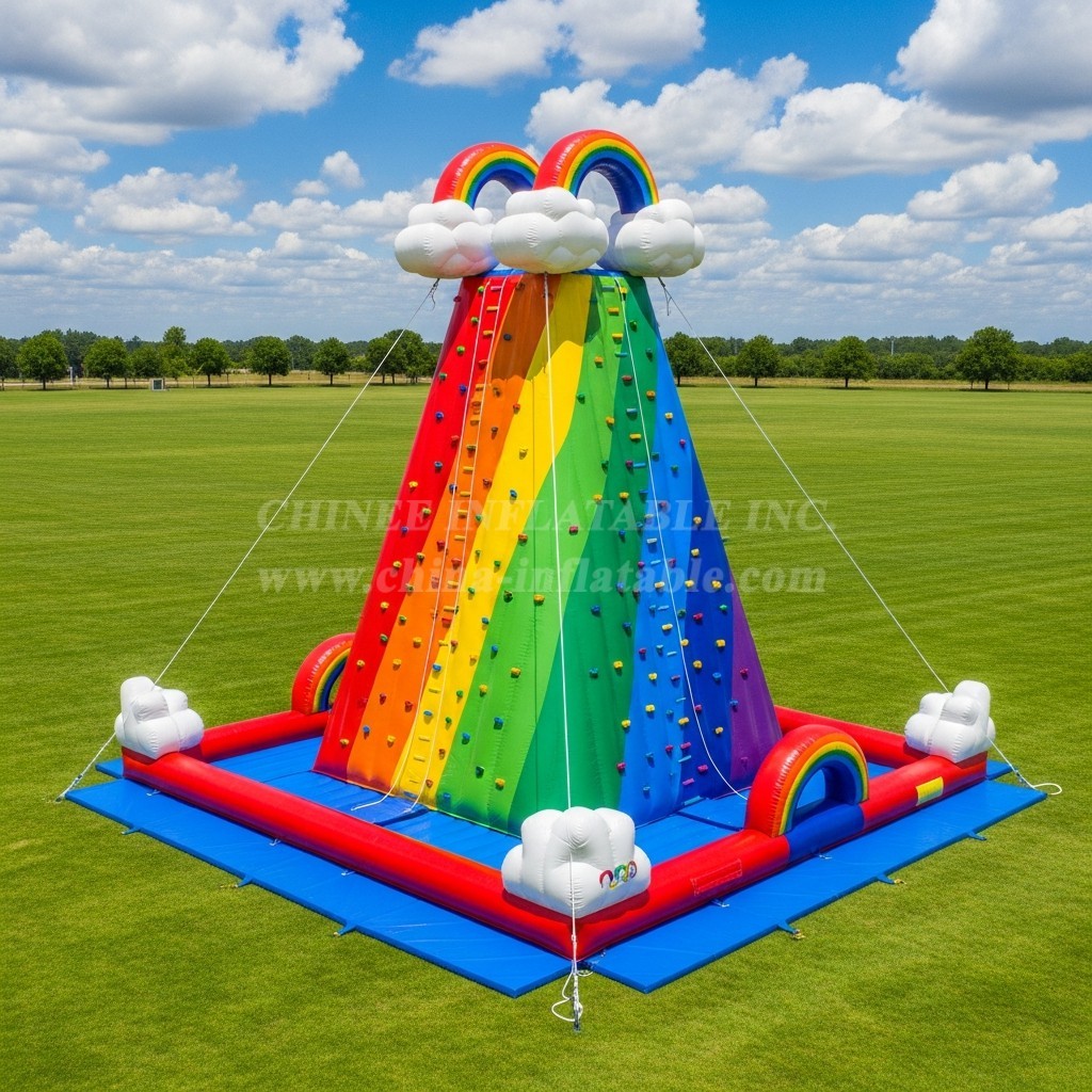 T11-4679 Rainbow Theme Inflatable Climbing Wall
