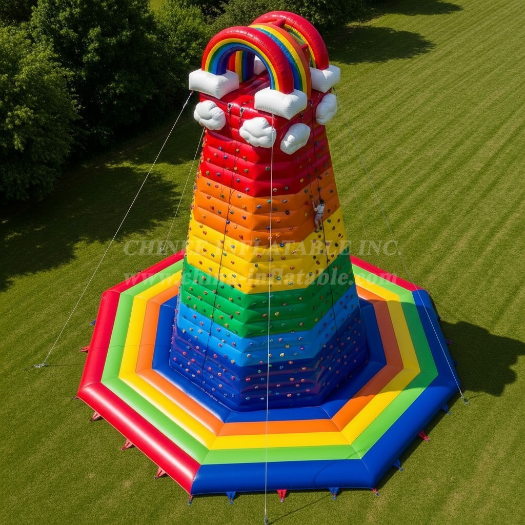 T11-4680 Rainbow Theme Inflatable Climbing Wall