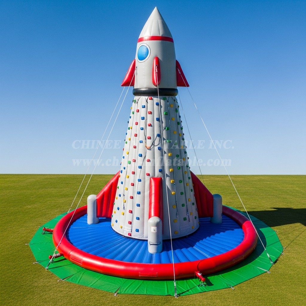 T11-4684 Rocket Theme Inflatable Climbing Wall
