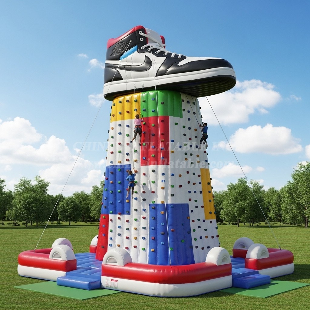 T11-4695 Sneakers Theme Inflatable Climbing Wall