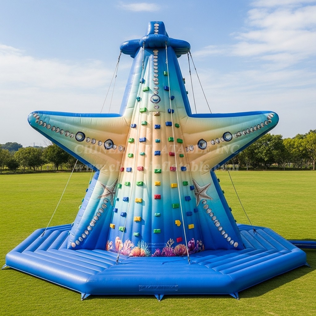 T11-4698 Starfish Theme Inflatable Climbing Wall
