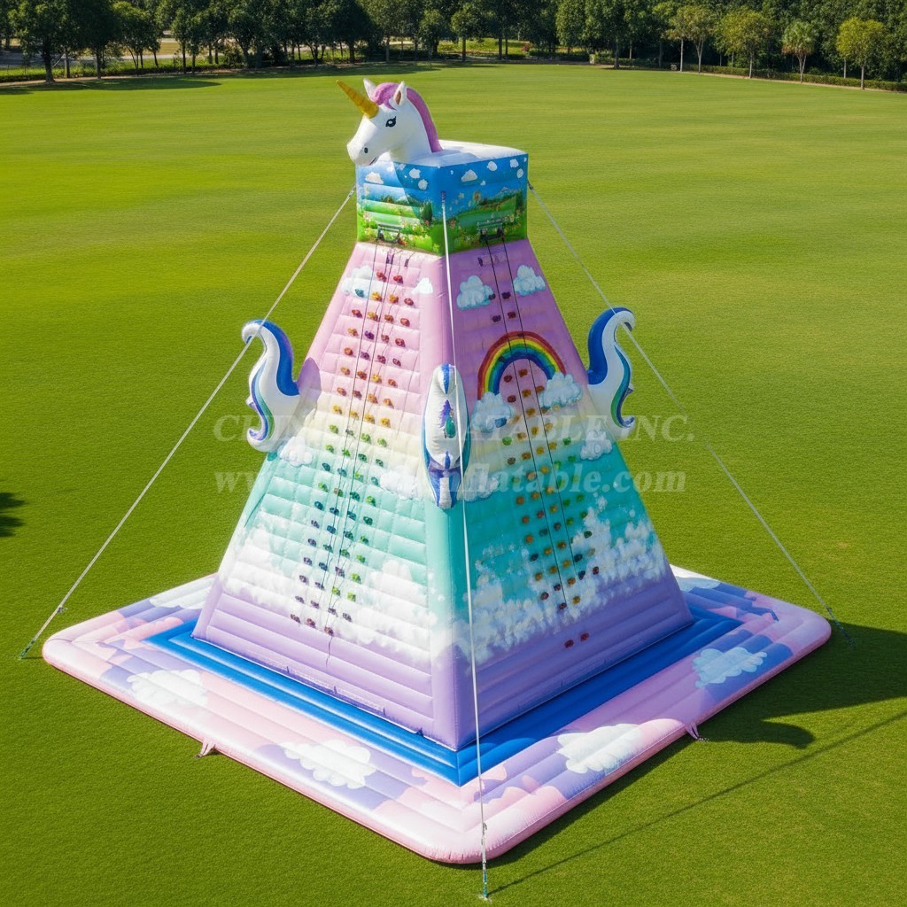 T11-4717 Unicorn Theme Inflatable Climbing Wall