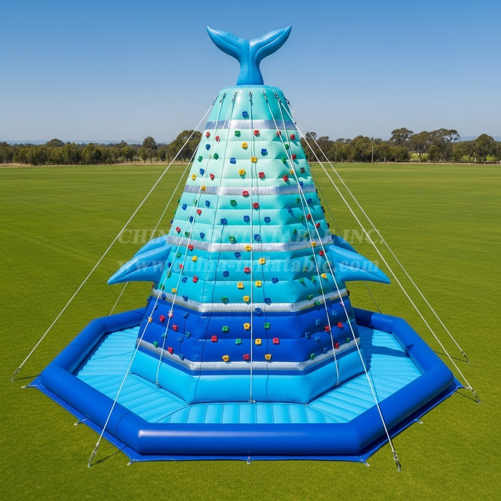 T11-4727 Whale Theme Inflatable Climbing Wall