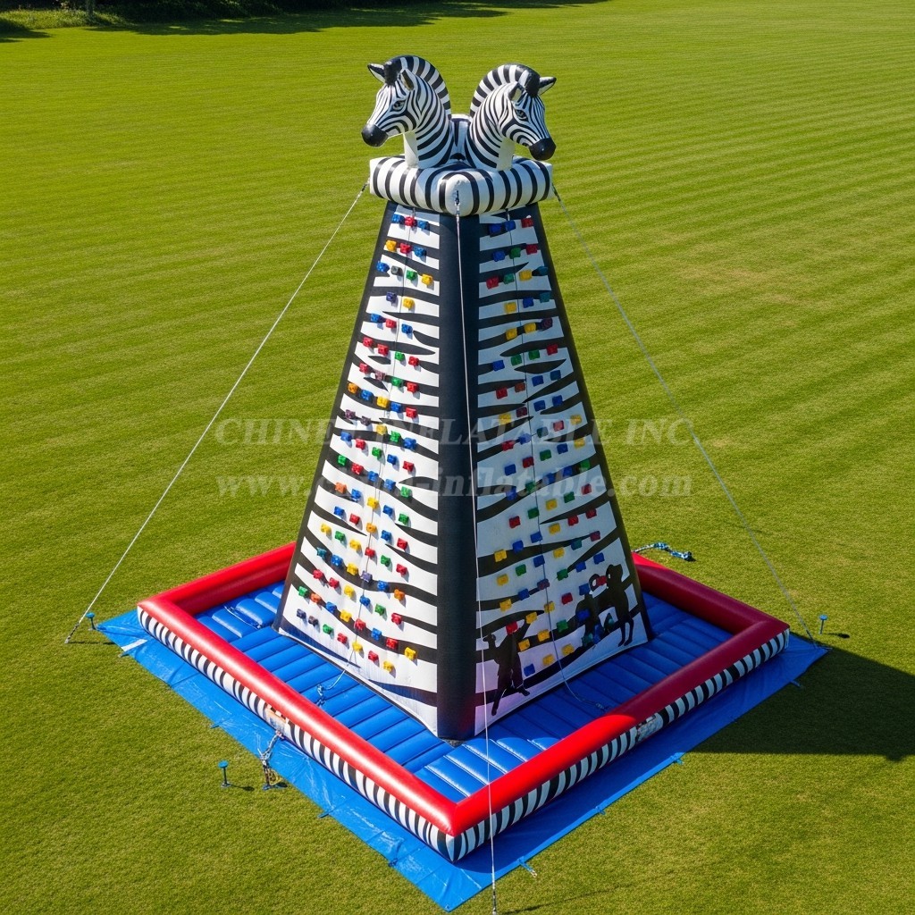 T11-4736 Zebra Theme Inflatable Climbing Wall
