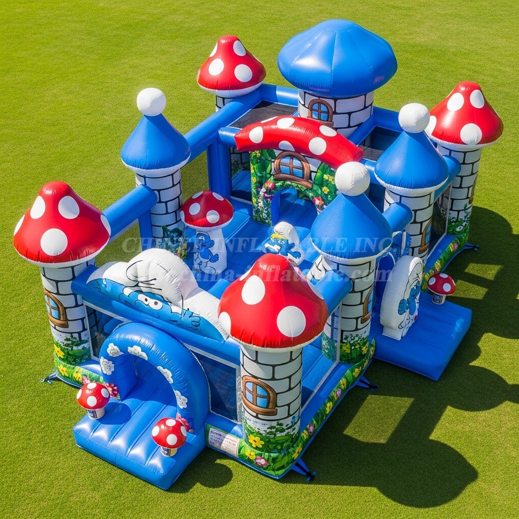 T5-2187 The Smurfs Theme Inflatable Castles