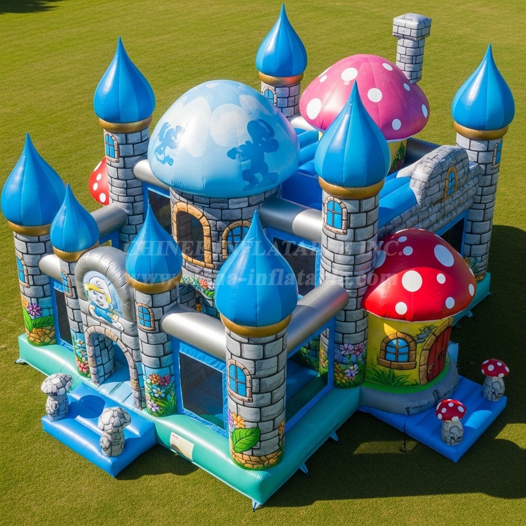 T5-2188 The Smurfs Theme Inflatable Castles