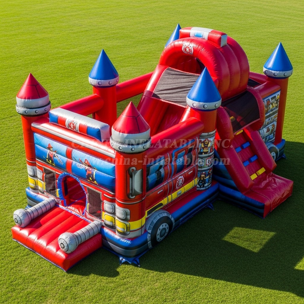 T5-2933 Firetruck Theme Inflatable Castles