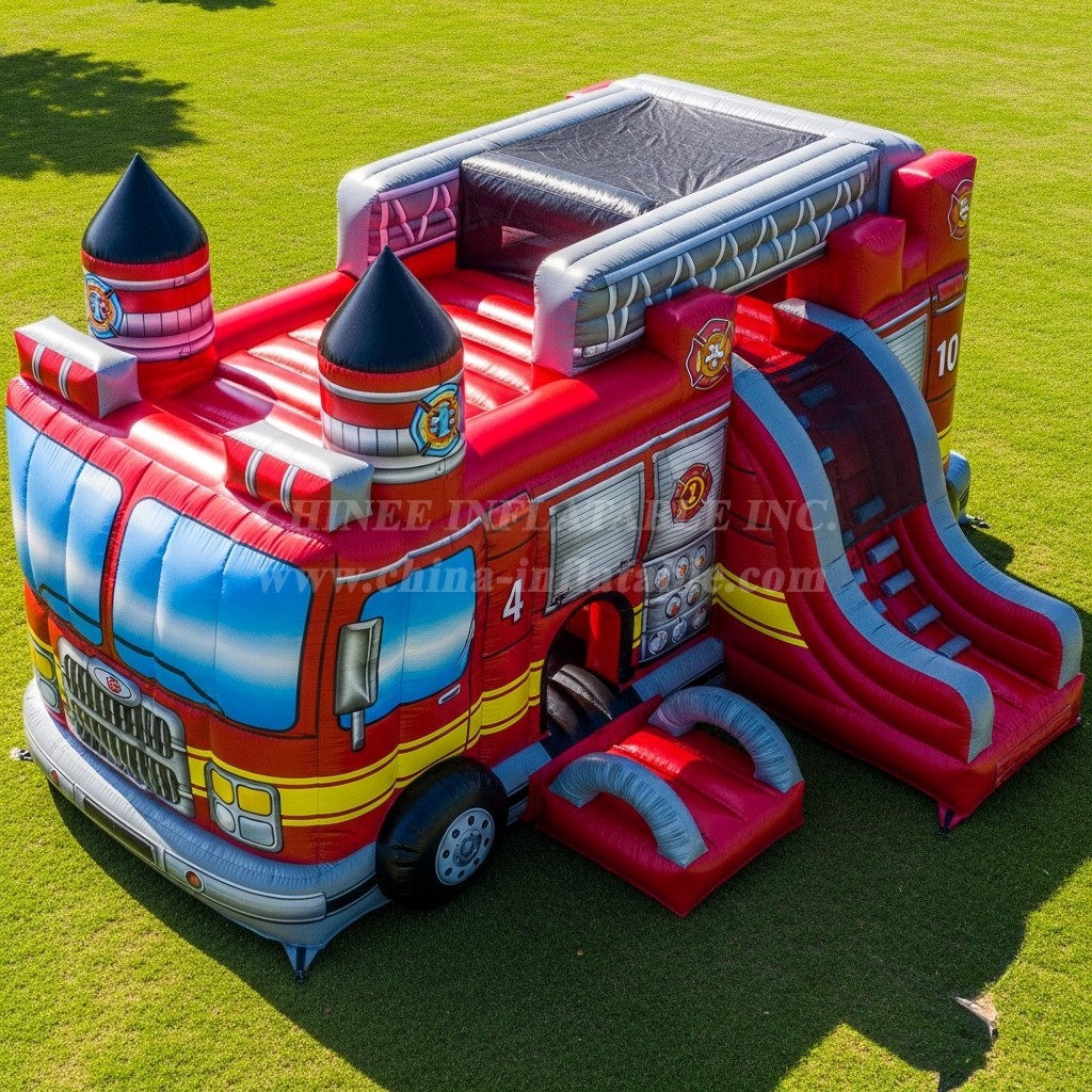 T5-2937 Firetruck Theme Inflatable Castles