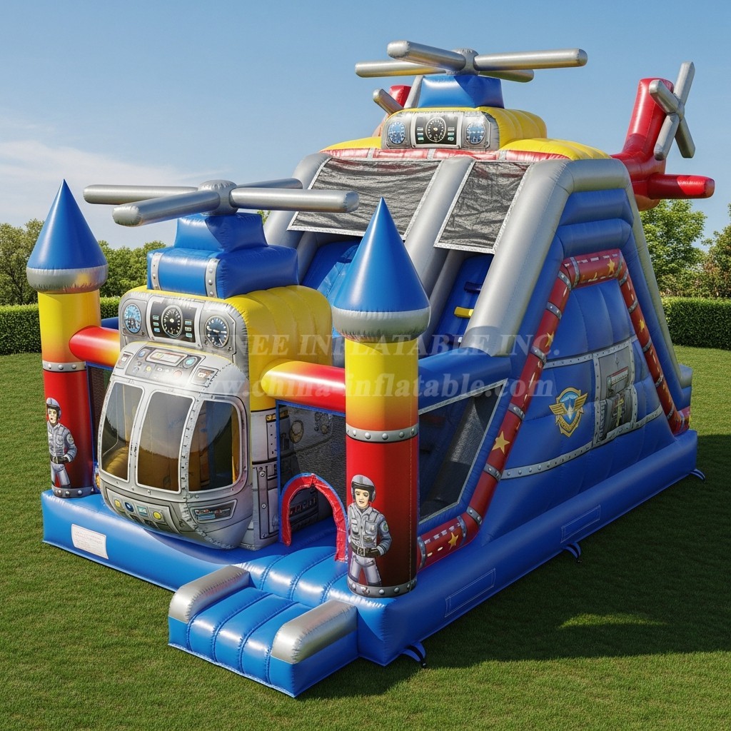 T5-2964 Helicopter Theme Inflatable Castles