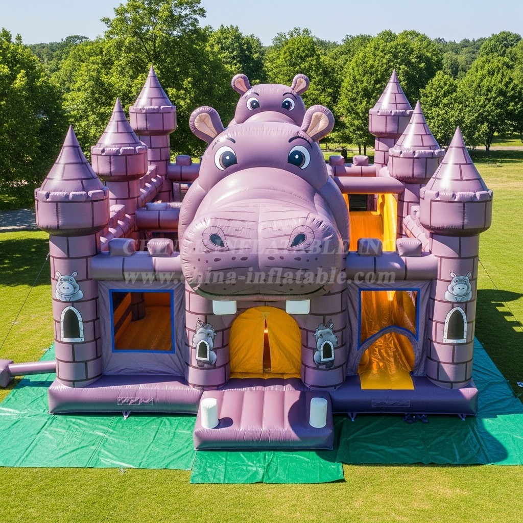 T5-2968 Hippo Theme Inflatable Castles