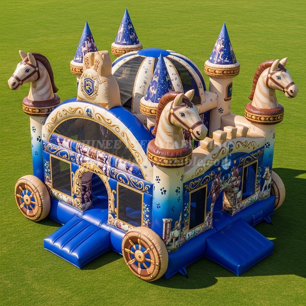 T5-2974 Horse Carriage Theme Inflatable Castles