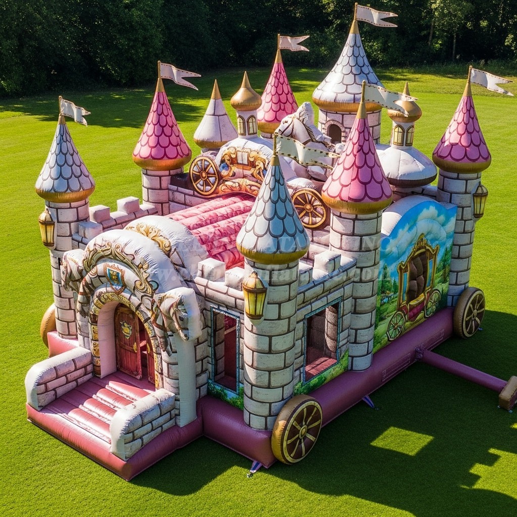 T5-2975 Horse Carriage Theme Inflatable Castles