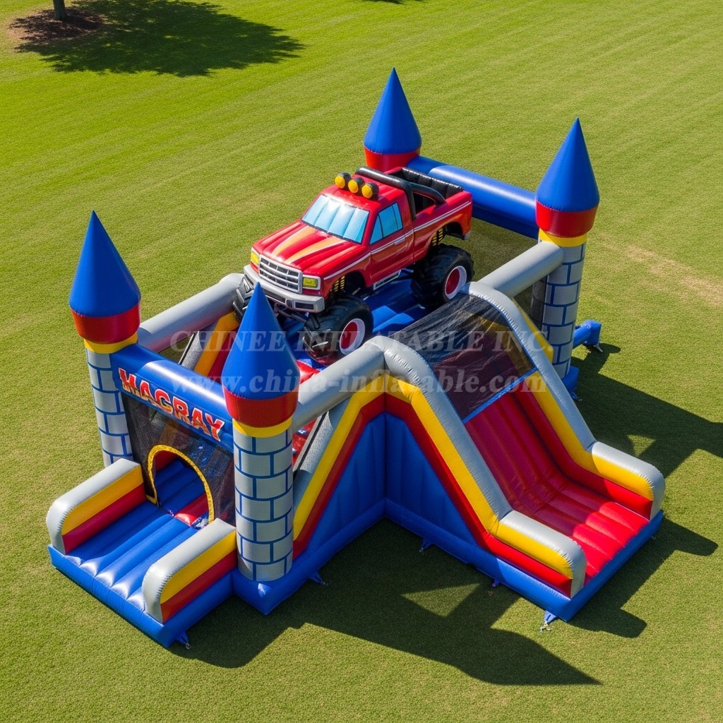 T5-3014 Monster Trucks Theme Inflatable Castles