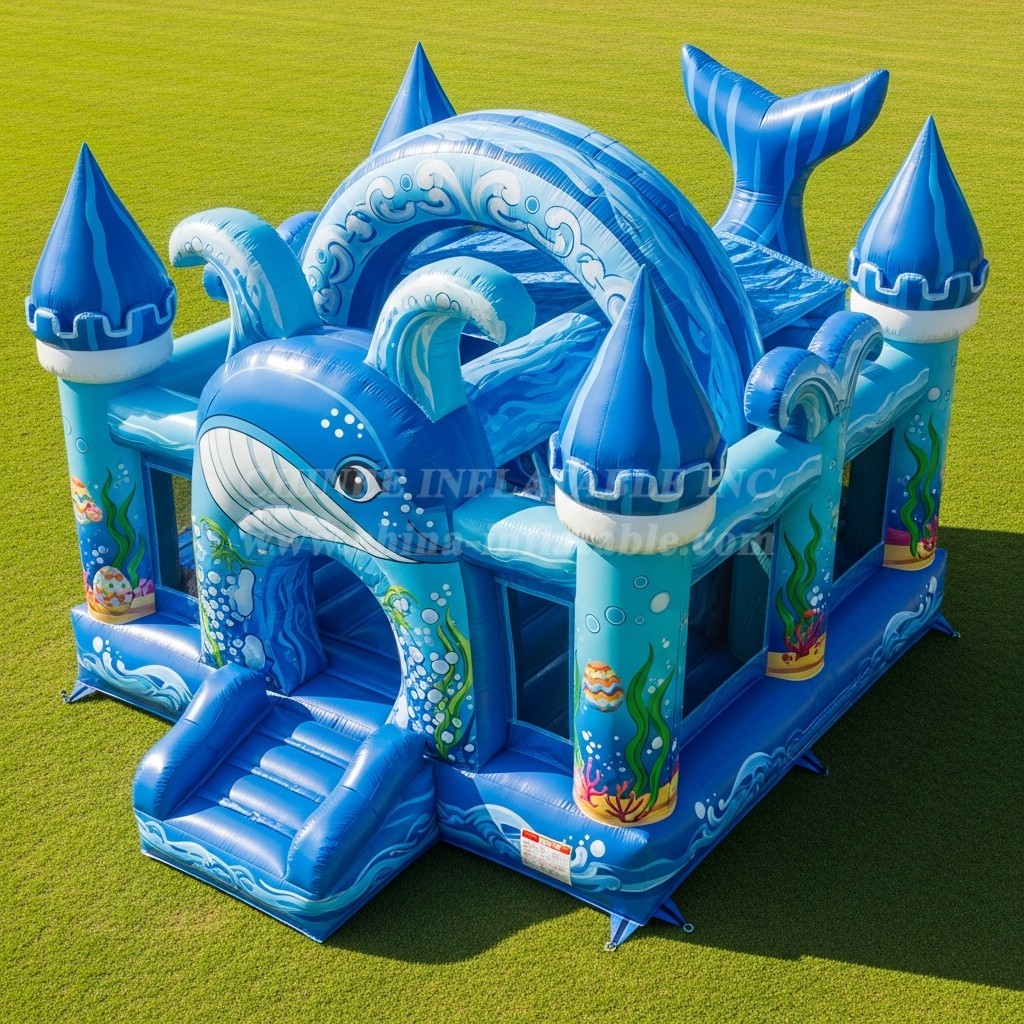 T5-3123 Whale Theme Inflatable Castles