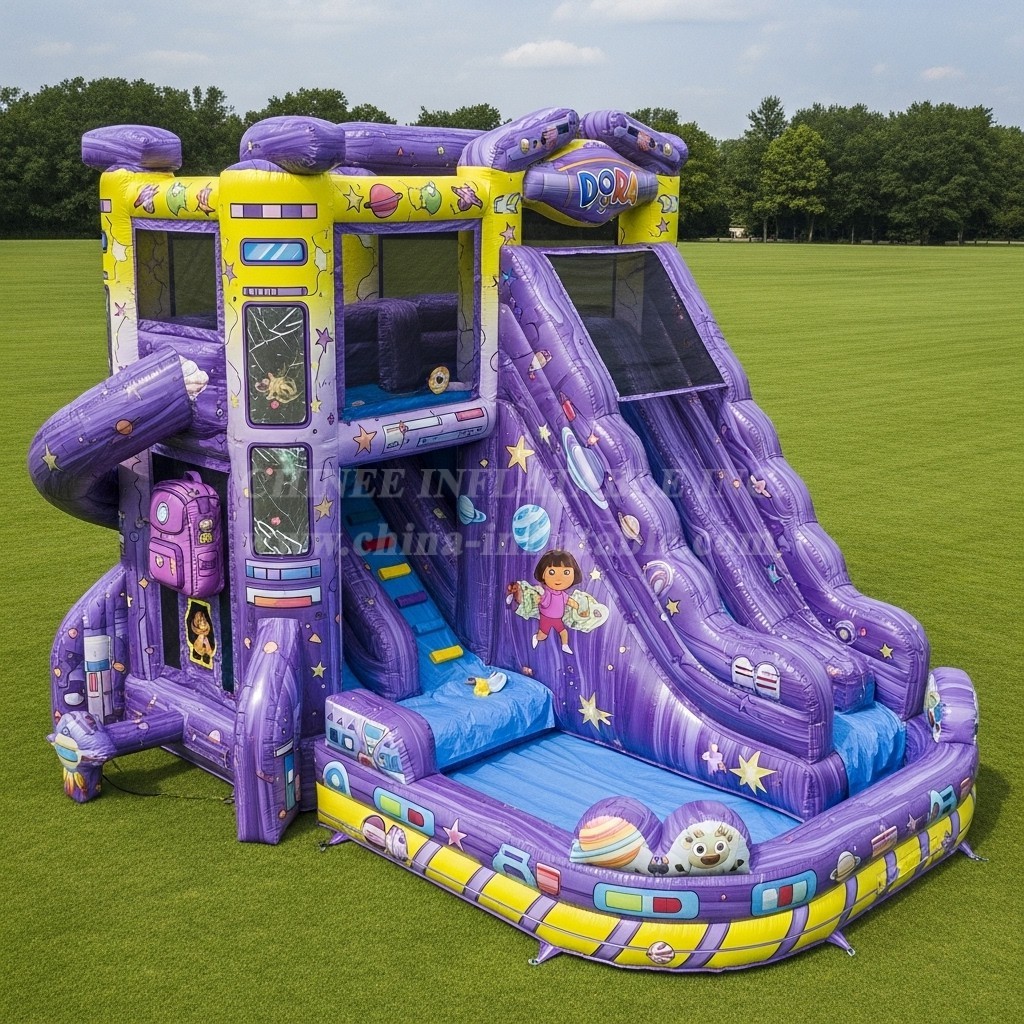 T8-9281 Dora Theme Inflatable Water Slide