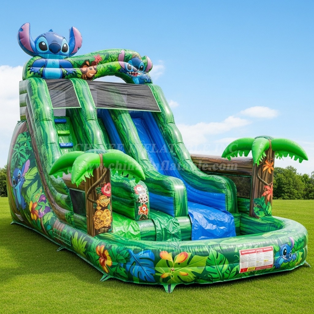 T8-9290 Lilo & Stitch Theme Inflatable Water Slide