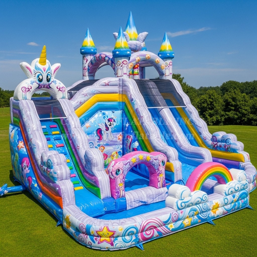 T8-9318 My Little Pony Theme Inflatable Water Slide