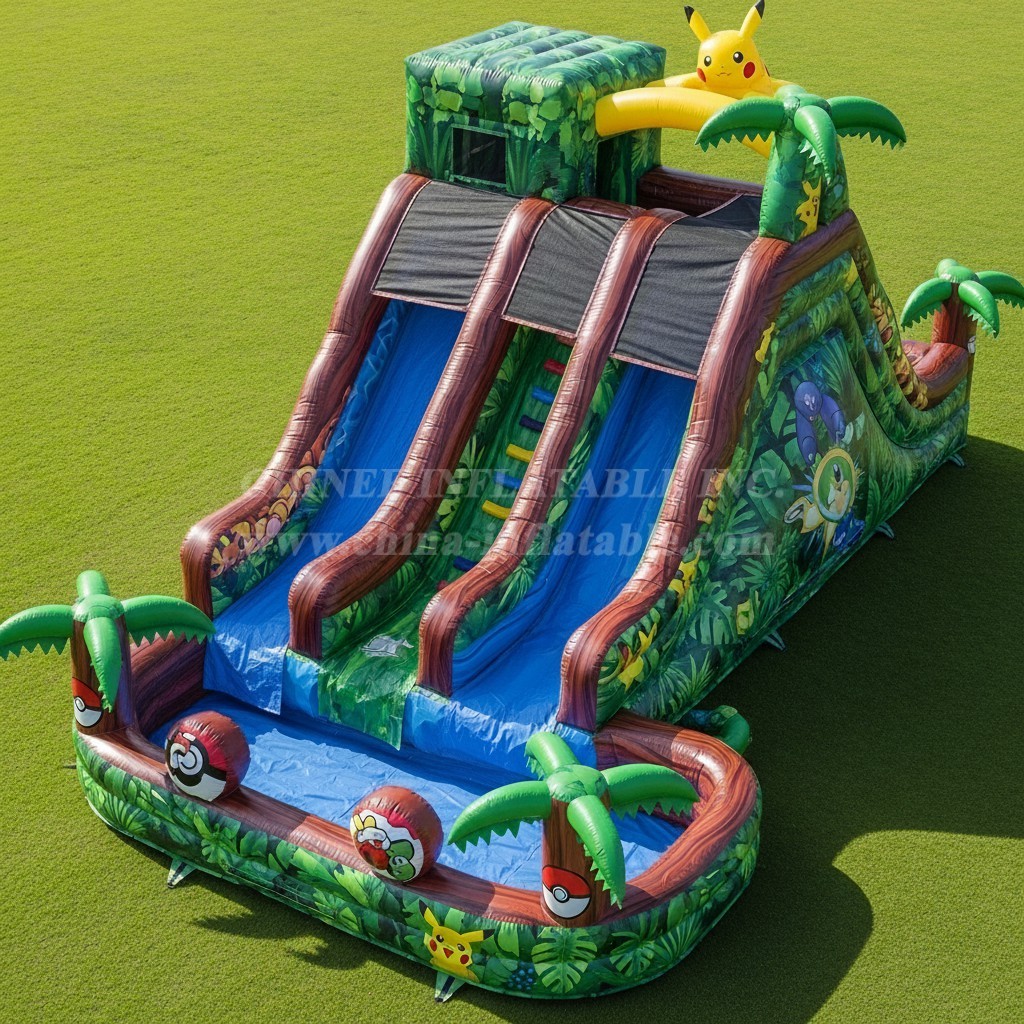 T8-9337 Pokemon Theme Inflatable Water Slide