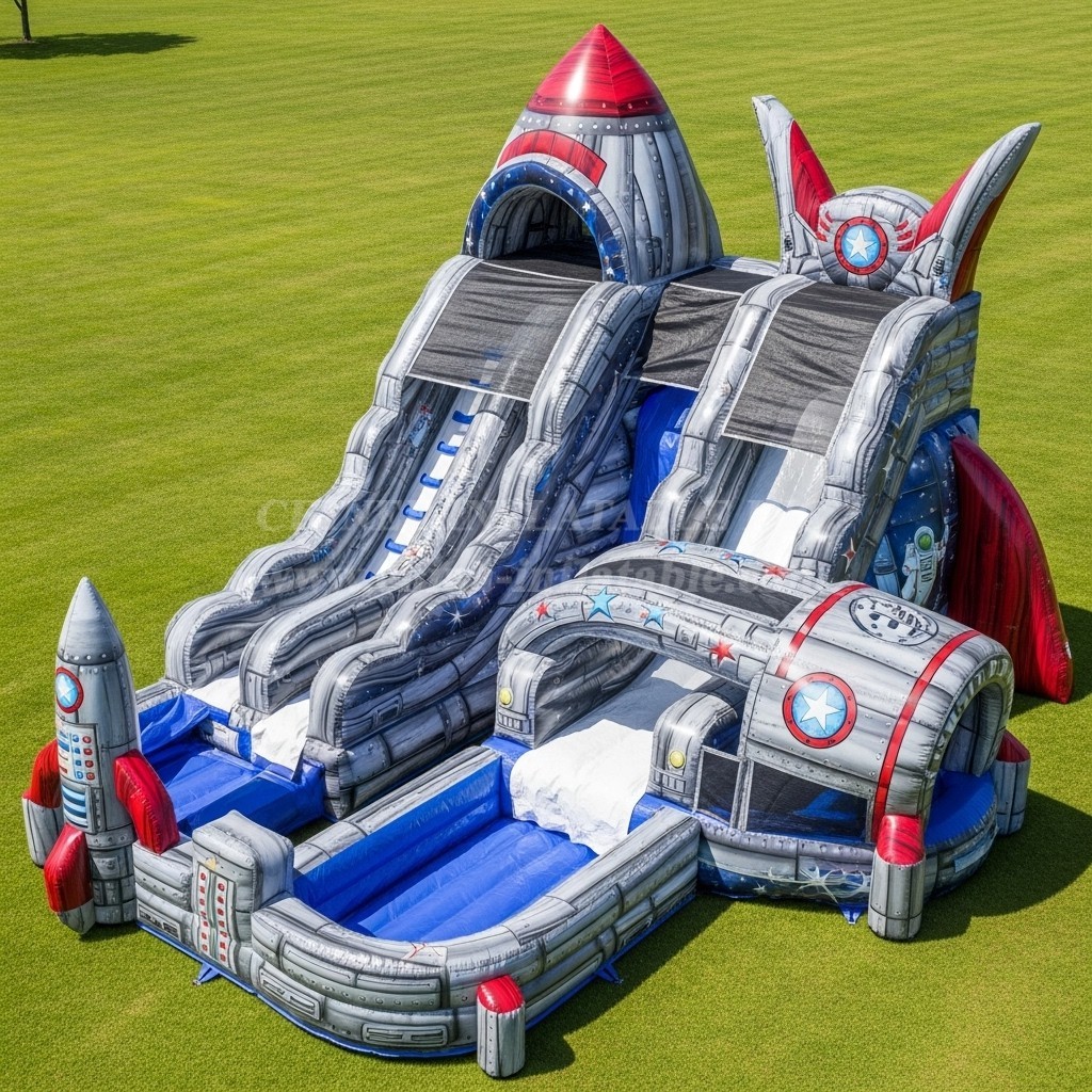 T8-9342 Rocket Theme Inflatable Water Slide