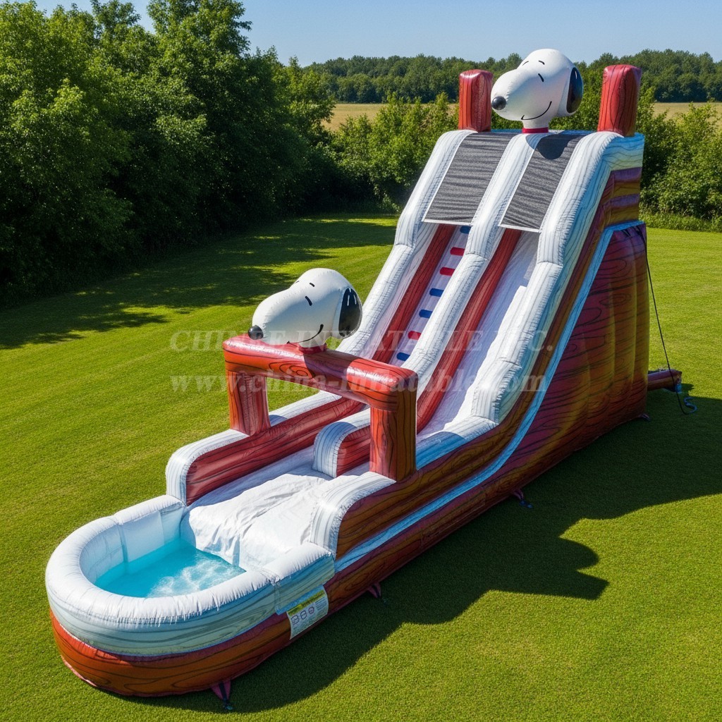 T8-9347 Snoopy Theme Inflatable Water Slide