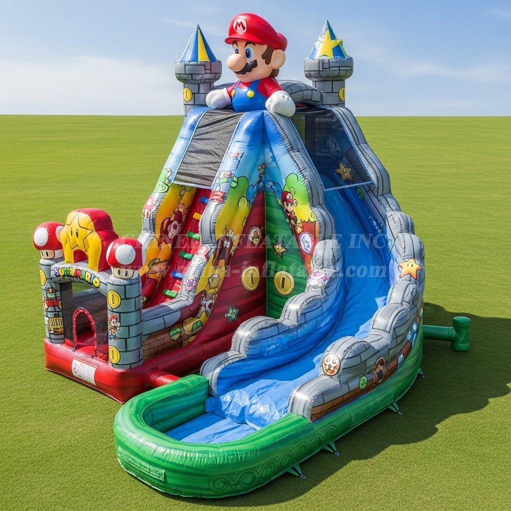 T8-9362 Super Mario Theme Inflatable Water Slide