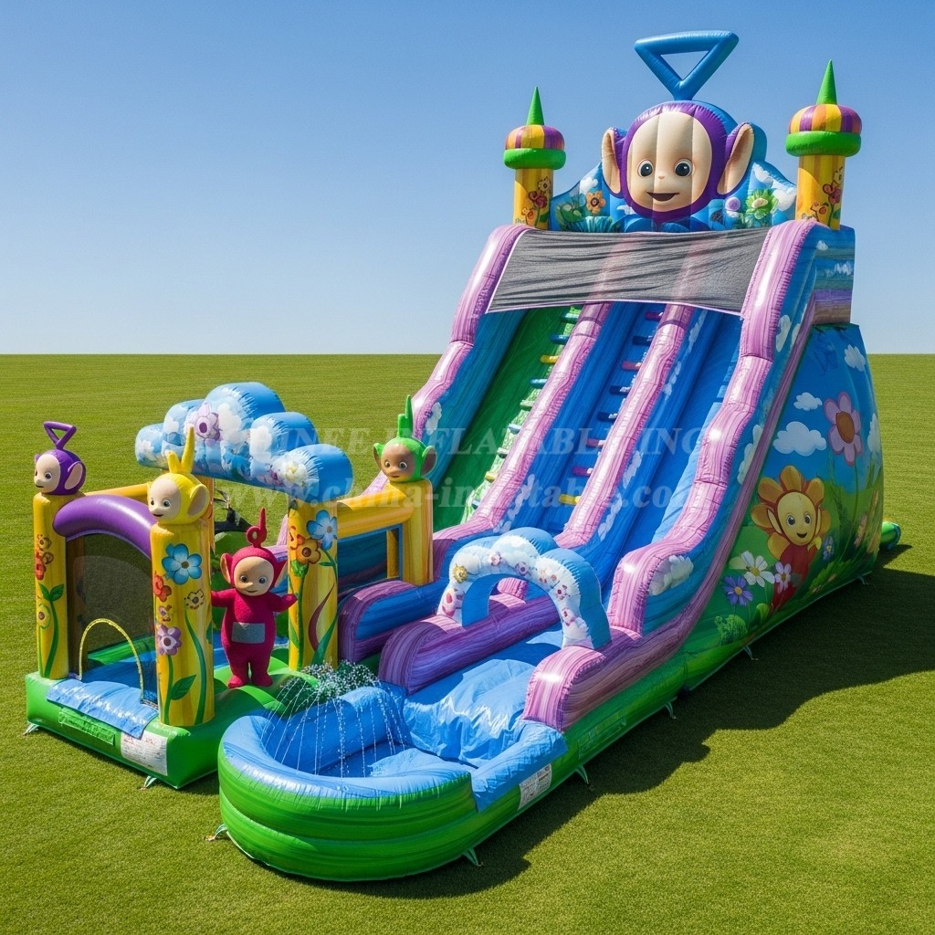 T8-9365 Teletubbies Theme Inflatable Water Slide