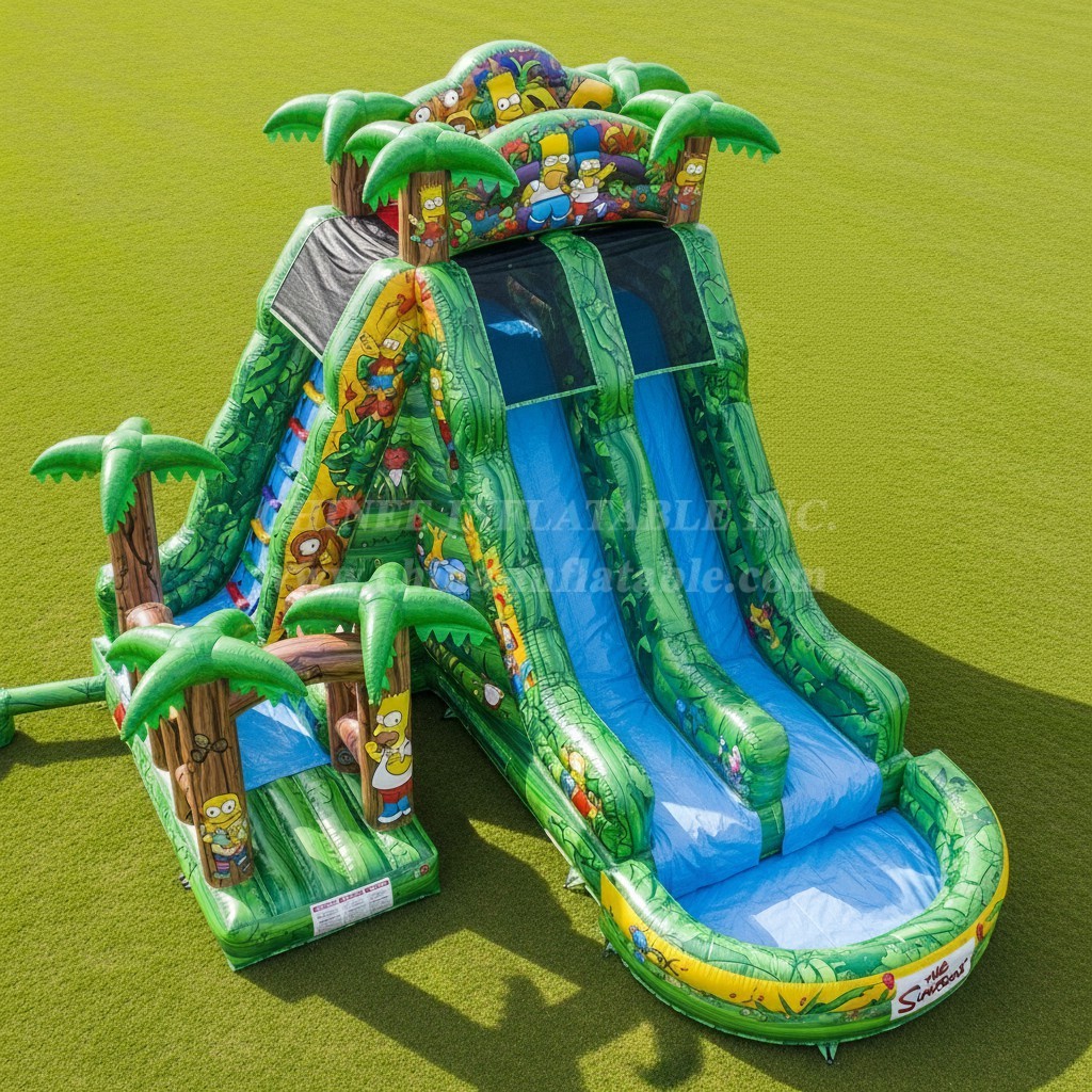T8-9371 The Simpsons Theme Inflatable Water Slide