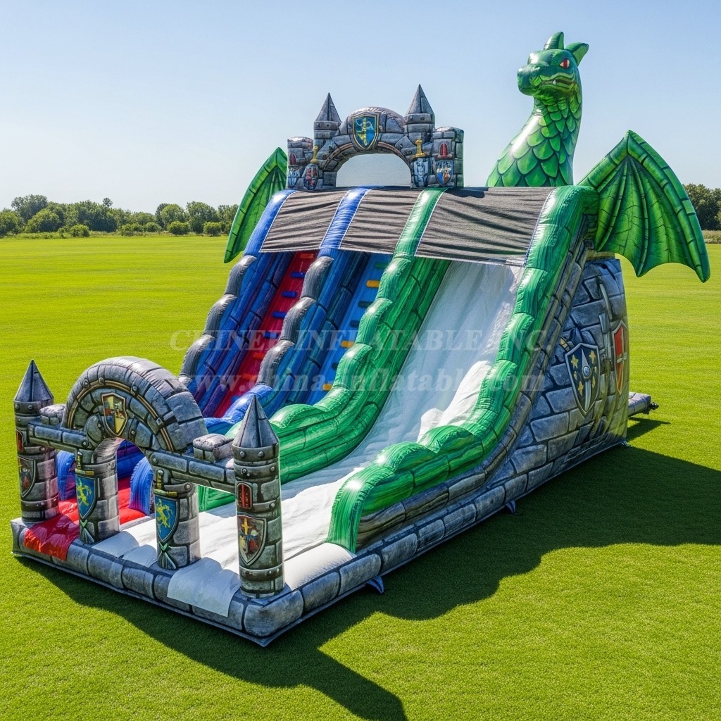 T8-9401 Knight Theme Inflatable Dry Slide