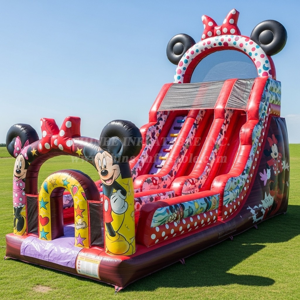T8-9405 Mickey & Minnie Theme Inflatable Dry Slide