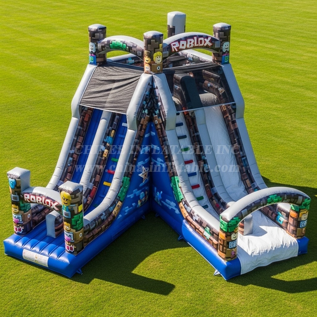 T8-9416 Roblox Theme Inflatable Dry Slide