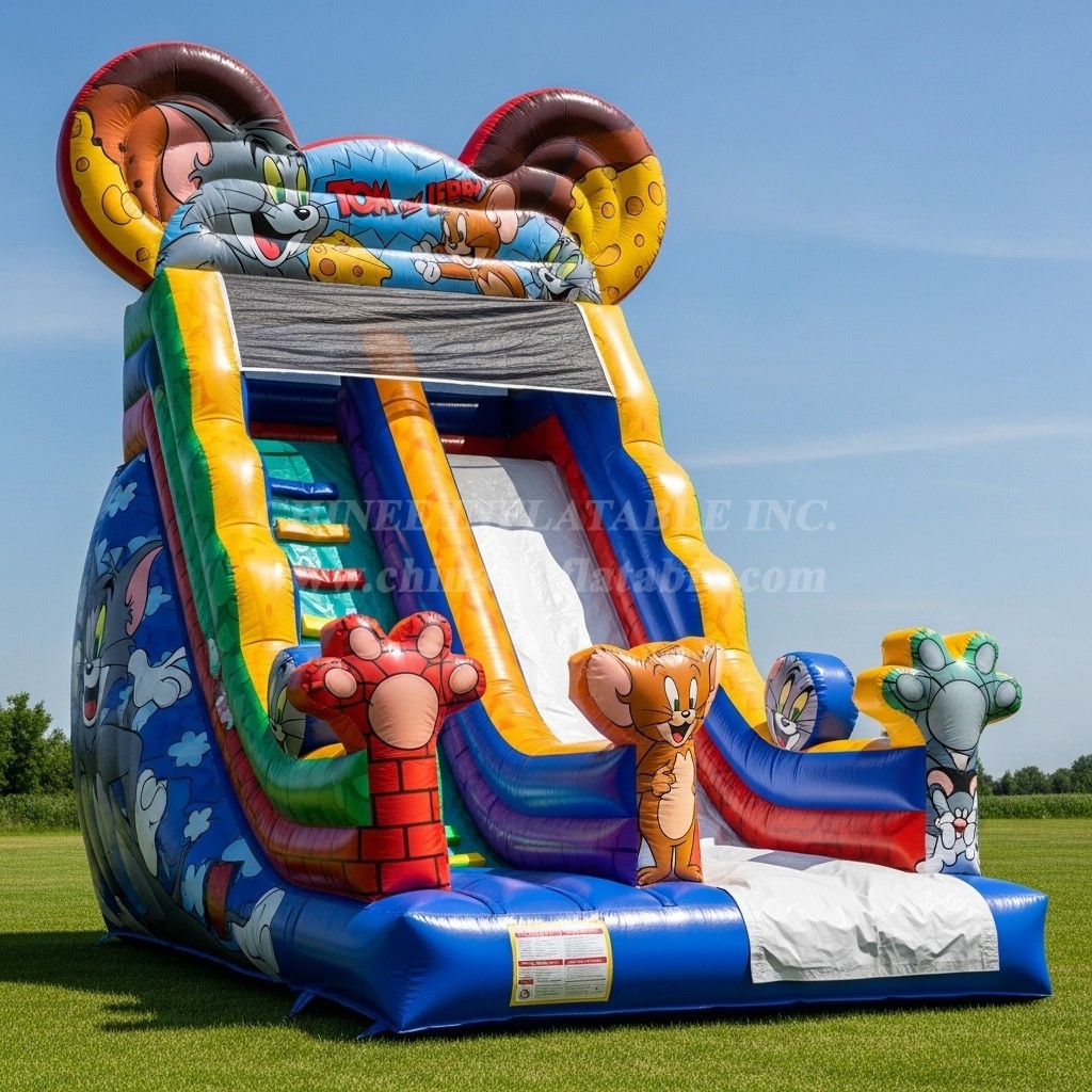 T8-9427 Tom and Jerry Theme Inflatable Dry Slide