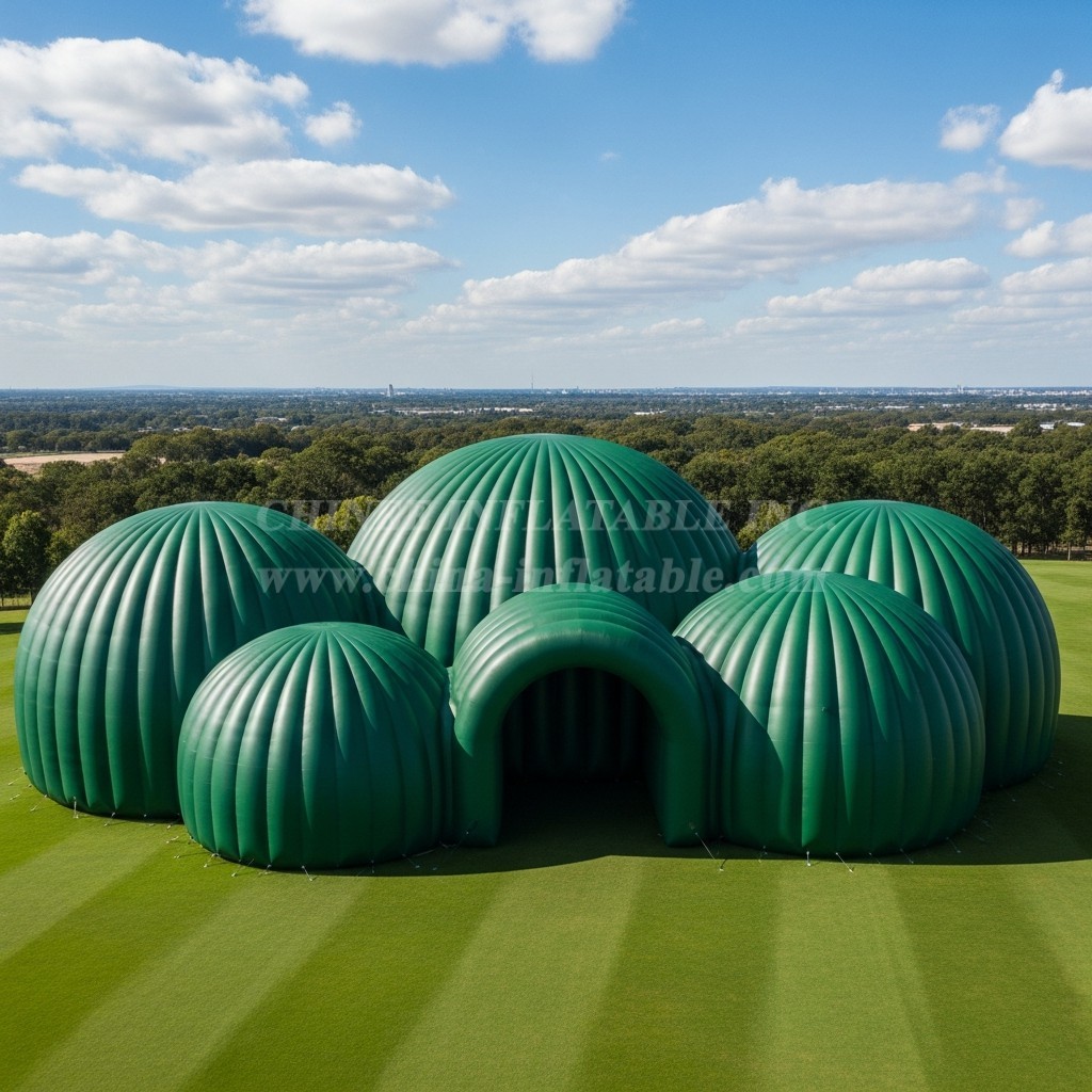 Tent1-6217 Green Dome Cluster Inflatable Dome
