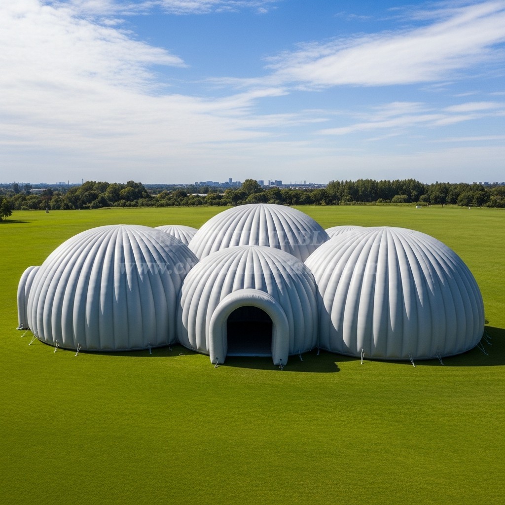 Tent1-6223 Grey Dome Cluster Inflatable Dome