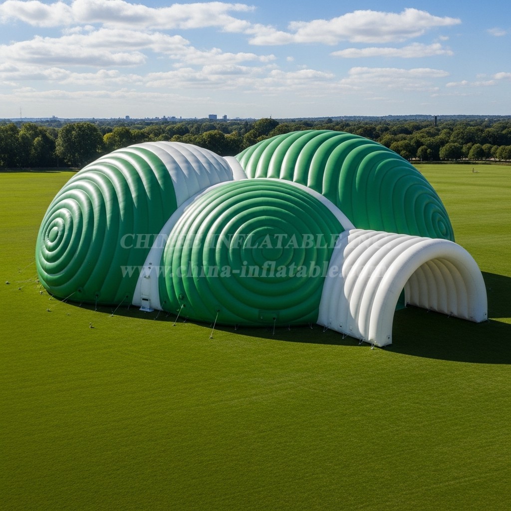 Tent1-6253 Green Spiral Arches Inflatable Dome