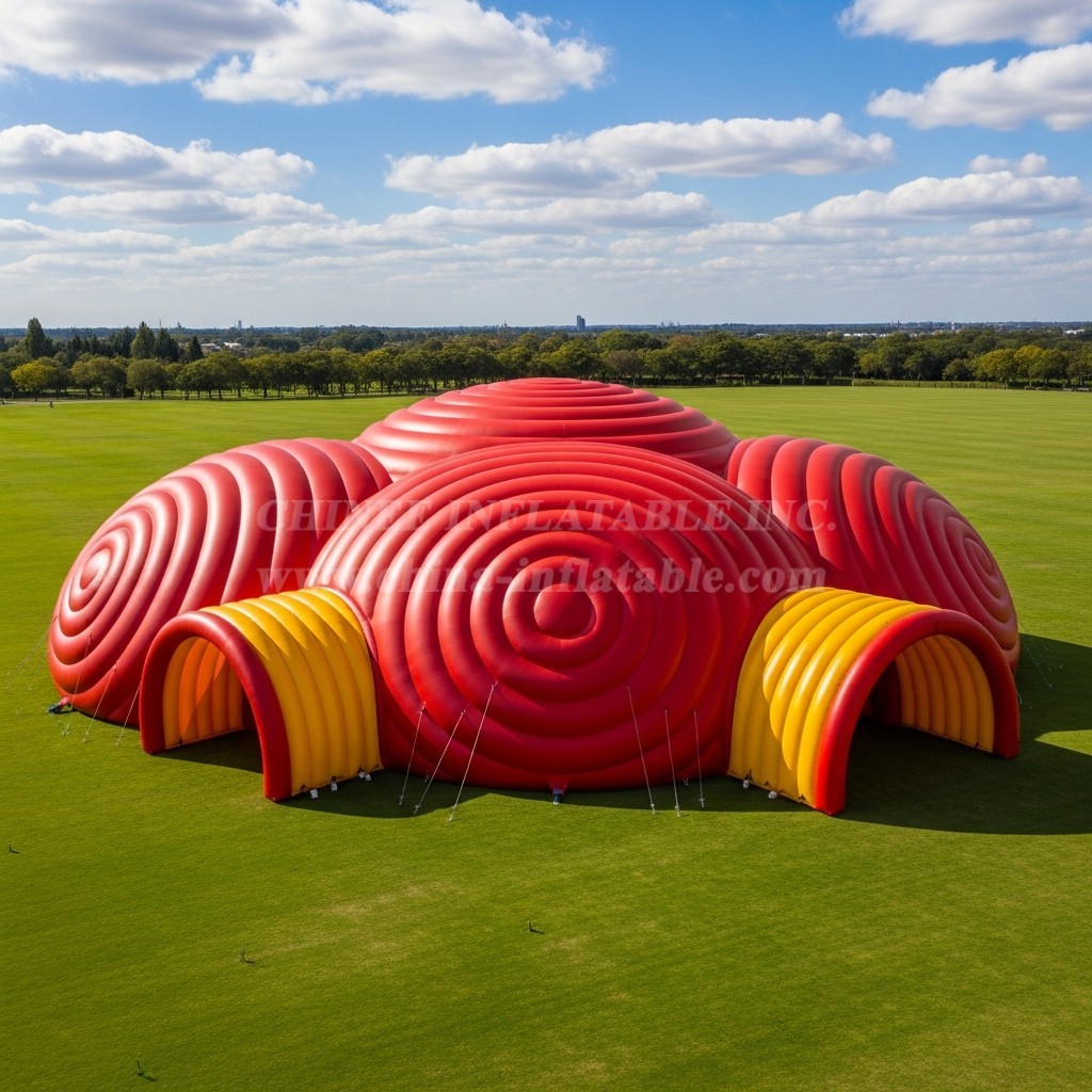 Tent1-6267 Red and Yellow Dome Inflatable Dome