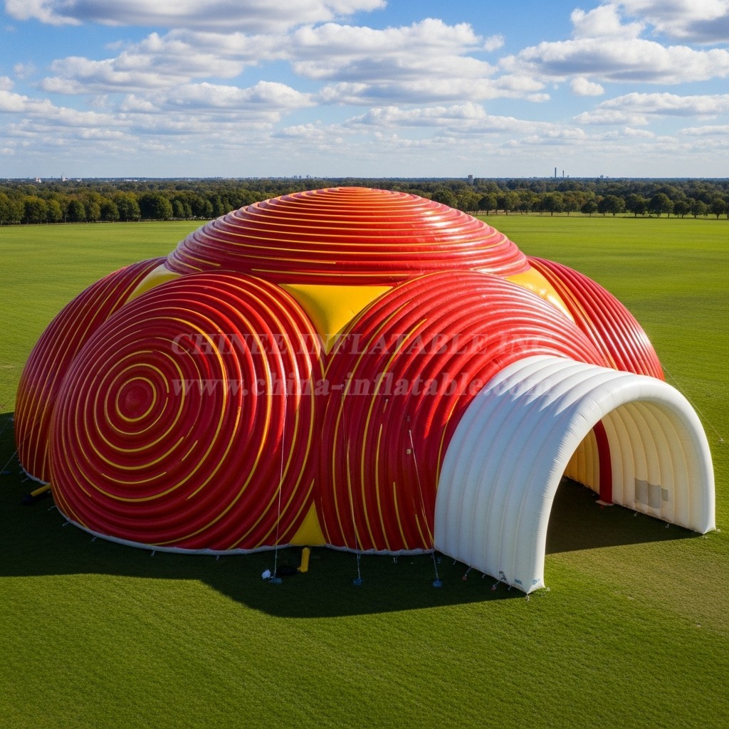 Tent1-6269 Red and Yellow Inflatable Dome