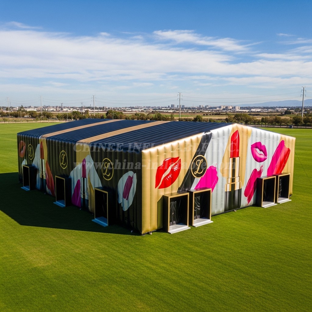 Tent1-6363 Black Gold Inflatable Lipstick Tent