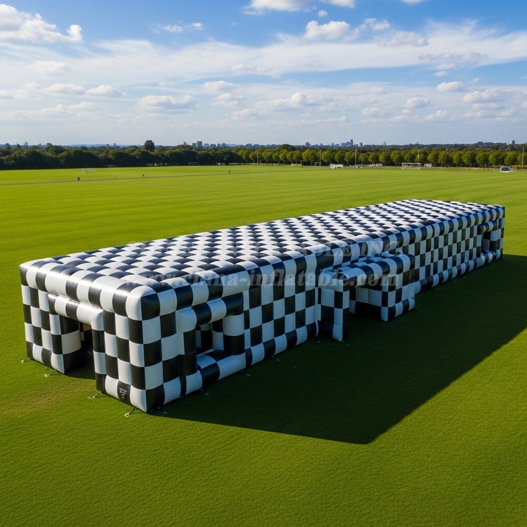 Tent1-6366 Black White Inflatable Checkerboard Structure