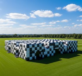 Tent1-6368 Black White Inflatable Checkerboard Structure